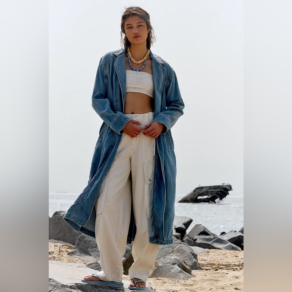 Free People Monique Indigo Duster in Sunlight Blue - Picture 5 of 12